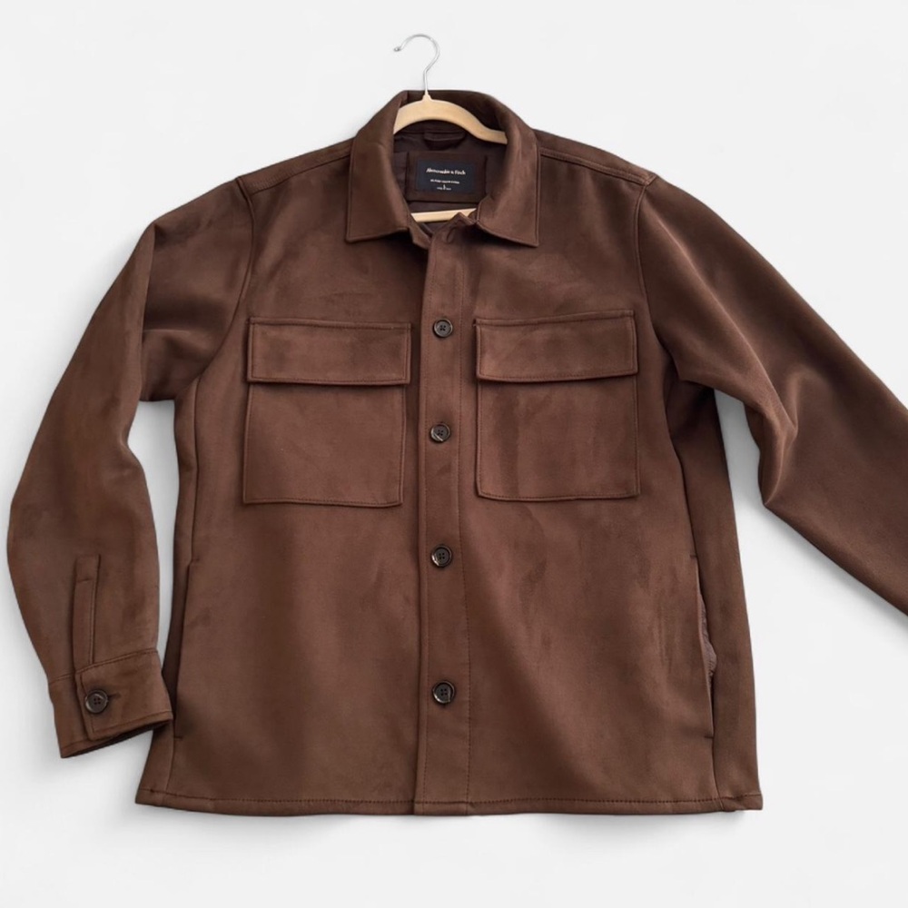 Abercrombie Dark Brown Suede Shirt Jacket
